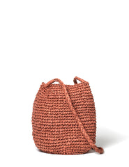 Terracotta Raffia Bucket Bag