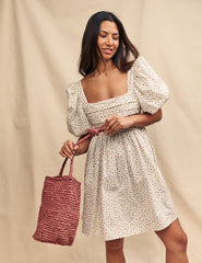 Terracotta Raffia Bucket Bag