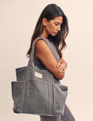 Grey Washed Canvas Tote Bag