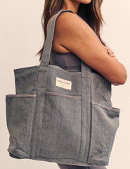 Grey Washed Canvas Tote Bag