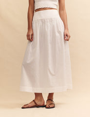 White Drop Waist Mallory Maxi Skirt