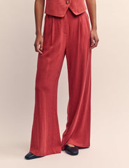 Red Relaxed Tailored Trousers