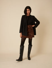 Leopard Print Cord Mini Skirt