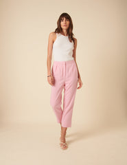 Pink Ketty Tailored Tapered Trousers