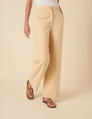 Cream Marion Straight Leg Trousers