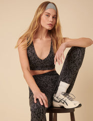 Black Printed Cross Front Active Leggings