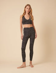 Black Printed Cross Front Active Leggings