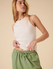 Green Relaxed Balloon Leg Joggers