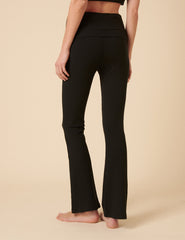Black Ribbed Flared Yoga Pants