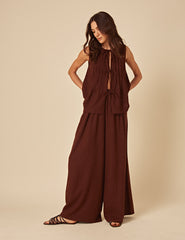 Brown Linen-blend Jerrow Trousers