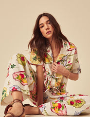 White Printed Trousers