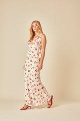 White Tomato Print Maxi Skirt