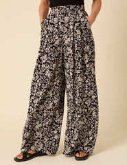 Black Floral Zeena Trousers