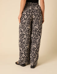 Black Floral Zeena Trousers