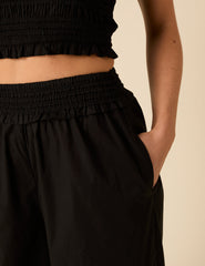 Black Ruffle Wide Leg Trousers