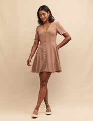 Brown Geometric Ellen Mini Dress