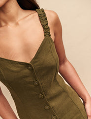 Khaki Green Gill Midi Dress