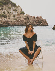 Black Bardot Genevieve Midi Dress