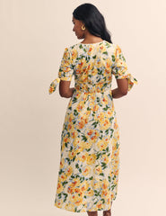 Yellow Floral Alexis Midi Dress