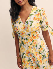 Yellow Floral Alexis Midi Dress