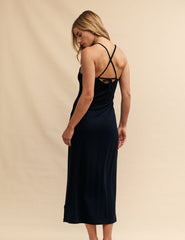 Black Tie Back Strappy Dress