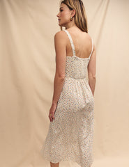 White Ditsy Floral Lucia Midi Dress