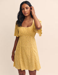 Yellow Floral Dee Dee Mini Dress