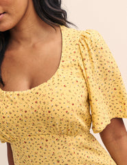 Yellow Floral Dee Dee Mini Dress