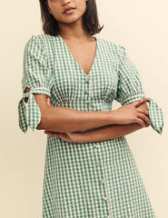 Green Gingham Alexis Midi Dress
