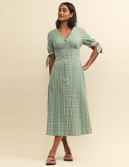Green Gingham Alexis Midi Dress