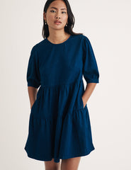 Dark Denim Rochelle Mini Smock Dress