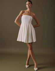 Ivory Strapless Mini Hervey Bridal Dress