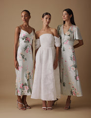 White Off The Shoulder Midi Verna Bridal Dress