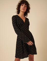 Black Polka Dot Lydia Mini Dress