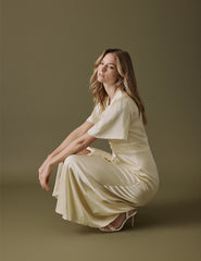 Butter Yellow V Neck Midaxi Erin Dress