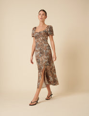 Leopard Print Mimi Midi Dress