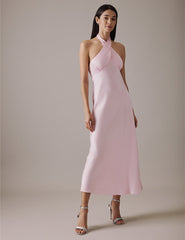 Soft Pink Halter Neck Midaxi Novie Dress