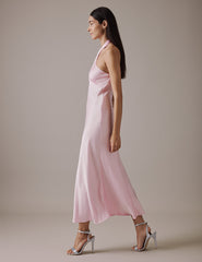 Soft Pink Halter Neck Midaxi Novie Dress