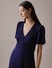 Navy V Neck Midaxi Erin Dress