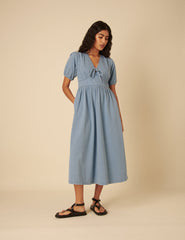 Light Blue Denim Astra Midi Dress