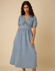 Light Blue Denim Astra Midi Dress