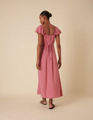 Pink Floral Elsie Midi Dress