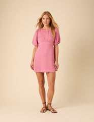Petite Pink Ditsy Floral Benita Mini Dress