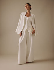 White Square Neck Jaia Bridal Waistcoat