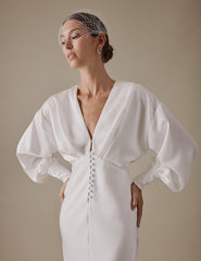 White Long Sleeve Maxi Cecilia Bridal Dress