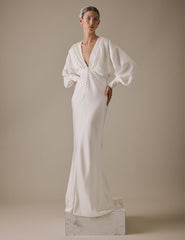 White Long Sleeve Maxi Cecilia Bridal Dress