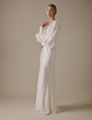White Long Sleeve Maxi Cecilia Bridal Dress