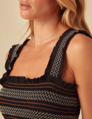 Black Embroidered Fifi Maxi Dress