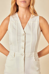 White Denim Mayflower Midi Dress