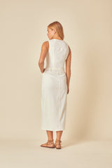 White Denim Mayflower Midi Dress